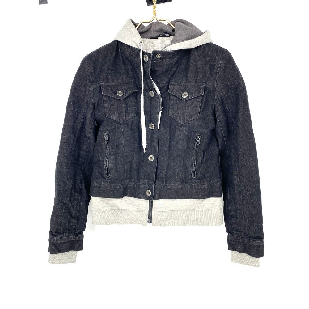 Speed and Strength Fast Times Black Denim Hooded Jacket Women's Size M